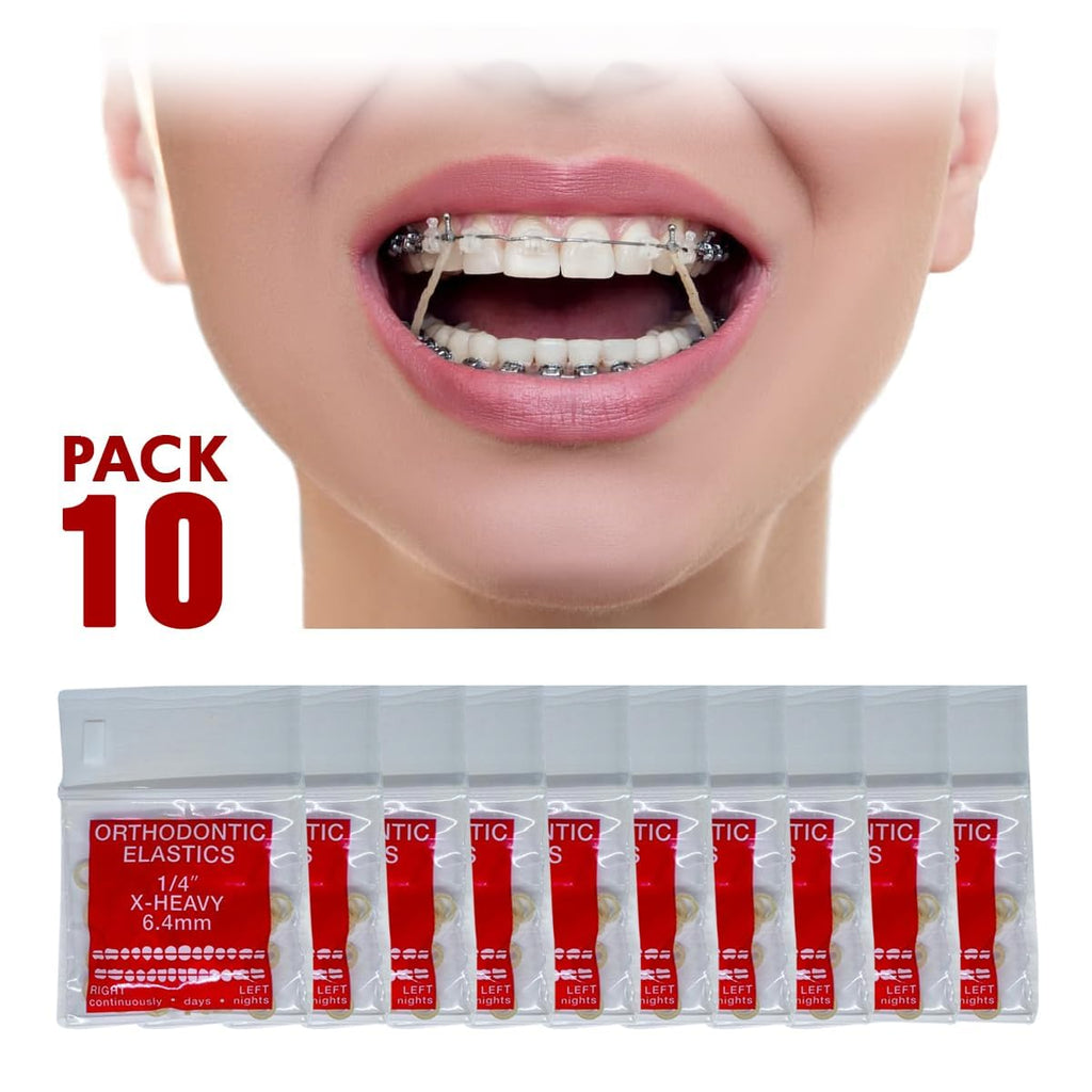 Orthodontic Intraoral Elastics - 10 bag x 100pcs - Surgical Latex - 1000pcs, Dental natural material - Made in USA - Orthodentalusa Corp. Free Shipping