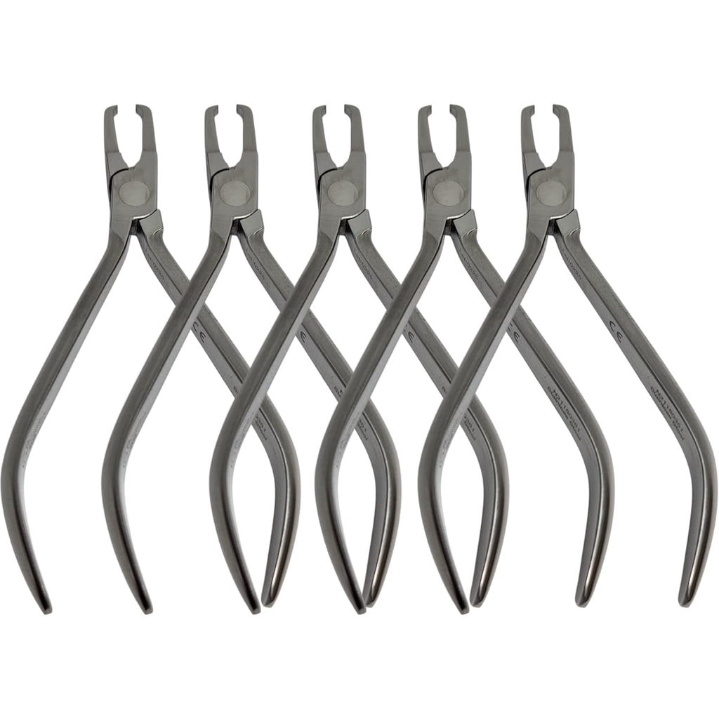 Set x 5 Orthodontic Direct Bond Bracket Removing Pliers – Straight – Fine, Aligned Jaws – Japanese Steel – Premium Orthodontics – One Year Warranty – Ships from USA – Made by Orthodentalusa Corp.