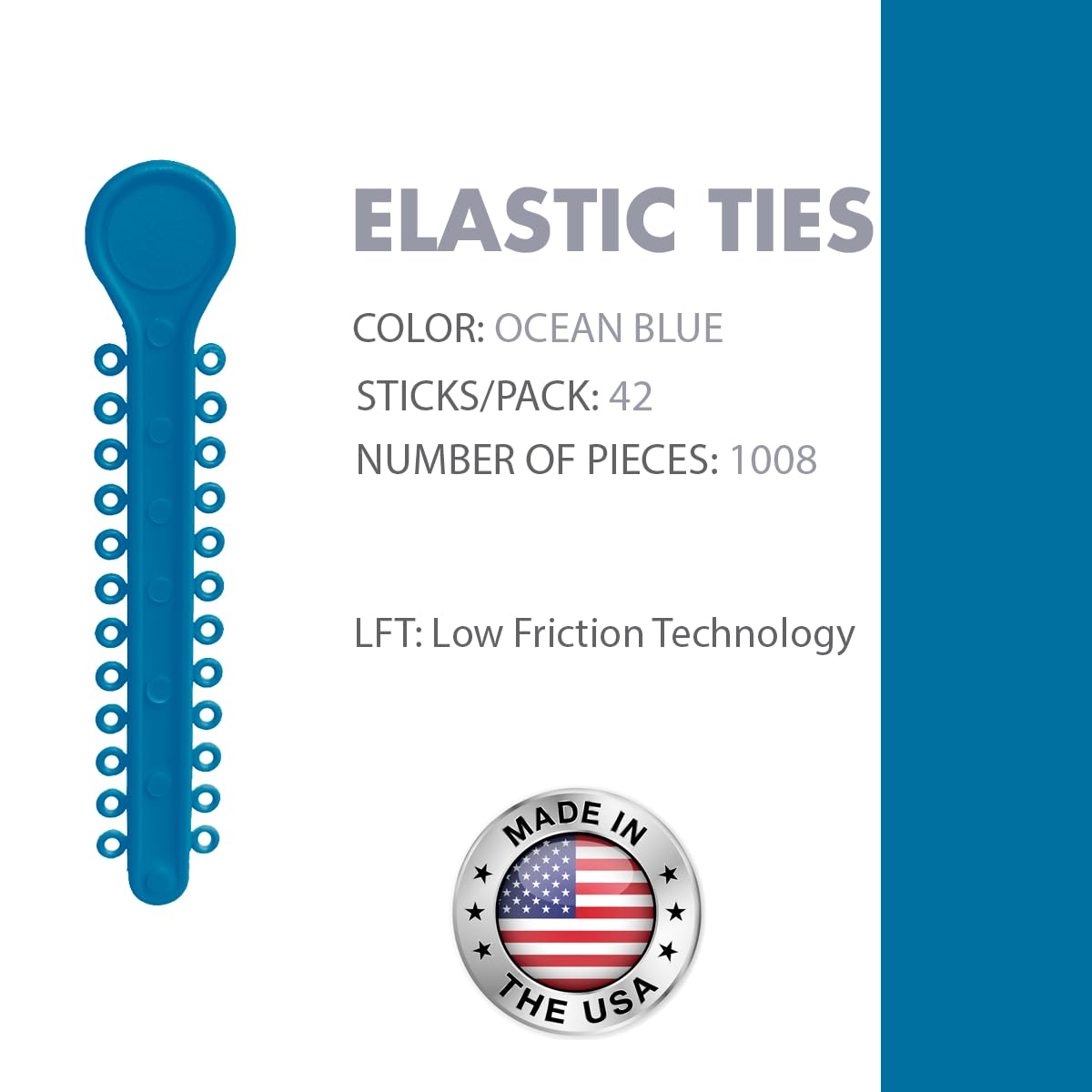 Orthodontic Ligature Ties 42 Keys/24 Donuts 1008pcs-Low Friction Technology, Latex Free, Medical grade polyurethane-.060 Inner/.125 Outer Diameter-Made in USA-Orthodentalusa Corp.
