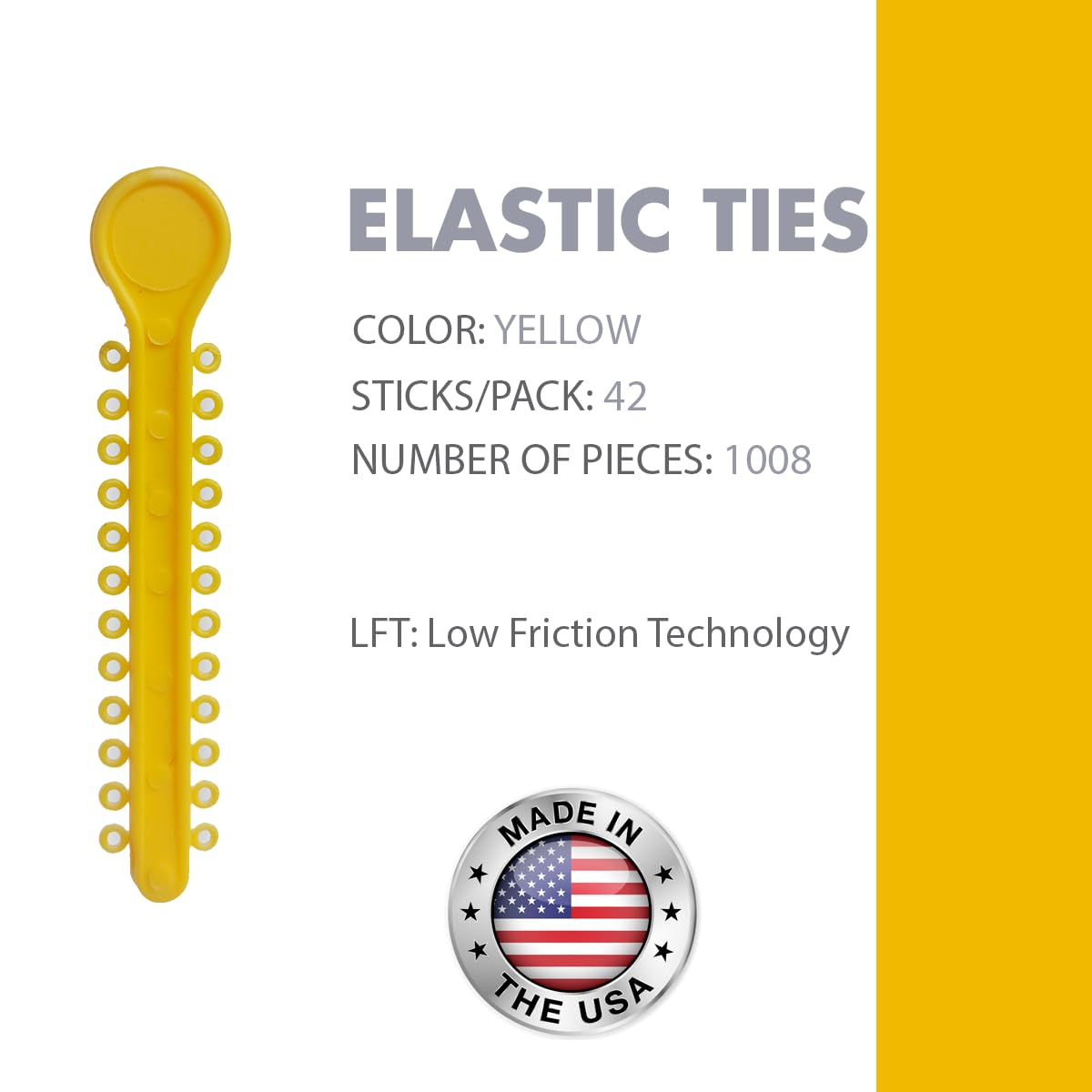 Orthodontic Ligature Ties 42 Keys/24 Donuts 1008pcs-Low Friction Technology, Latex Free, Medical grade polyurethane-.060 Inner/.125 Outer Diameter-Made in USA-Orthodentalusa Corp. Free Shipping