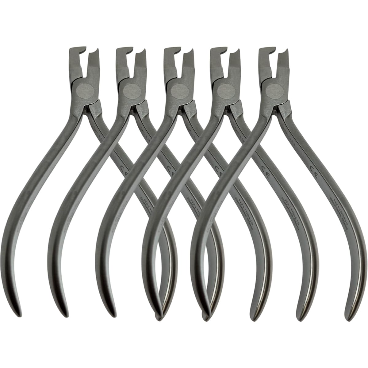 Set x 5 Orthodontic Band Crimping Pliers – Ortho Care Type – Polished Working Edges – Japanese Steel – Premium Orthodontics – One Year Warranty – Ships from USA – Made by Orthodentalusa Corp.