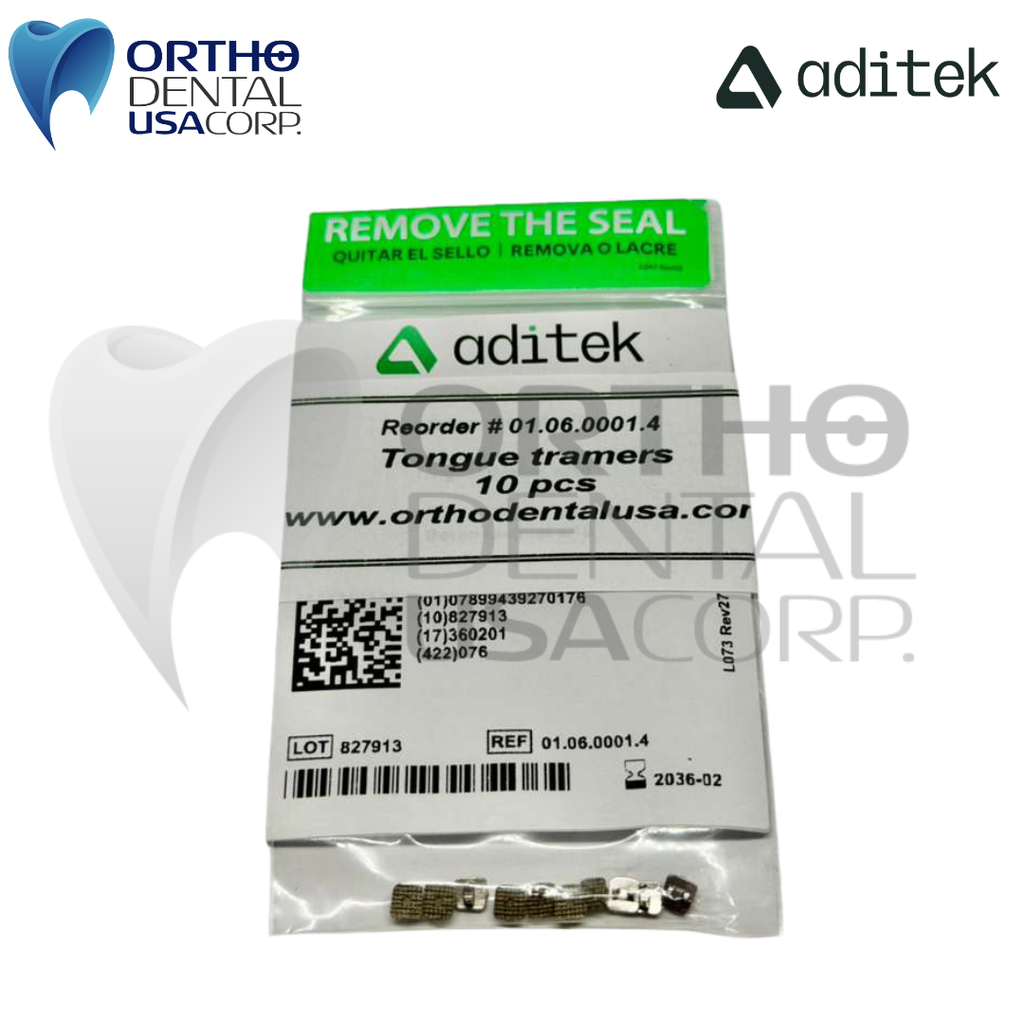 Tongue Tramers Spur / Spike Habit Appliance Rectangular Lingual 10/Pk Aditek 01.06.0001.4
