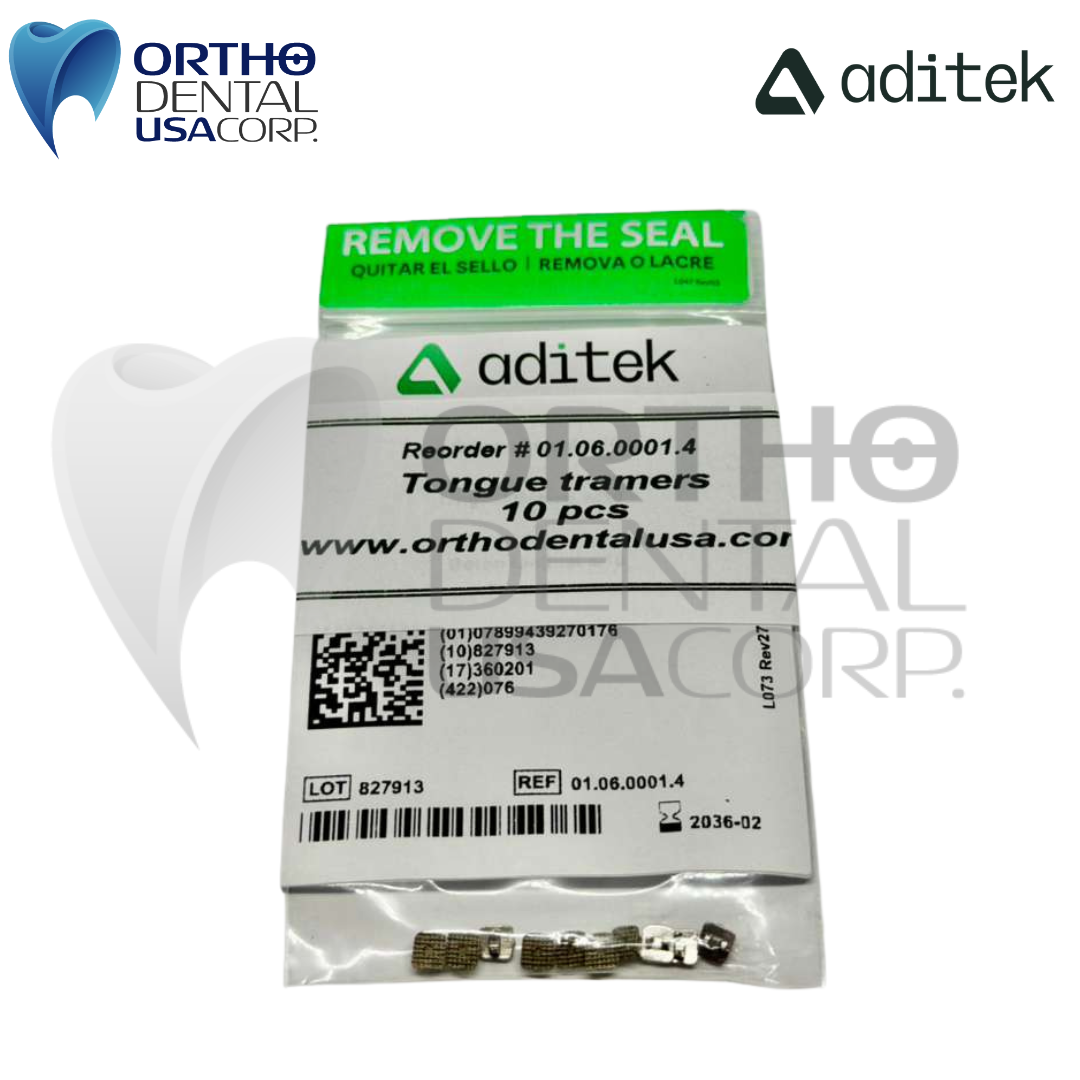 Tongue Tramers Spur / Spike Habit Appliance Rectangular Lingual 10/Pk Aditek 01.06.0001.4