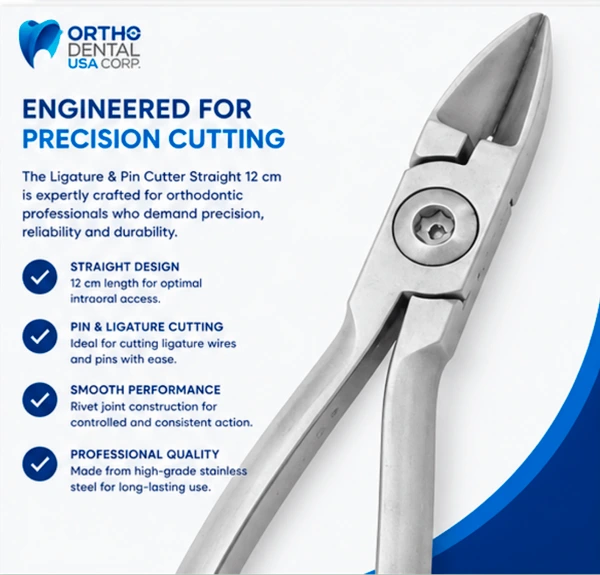 Ligature & Pin Cutter straight 12 cm - Hex Screw Joint - SS