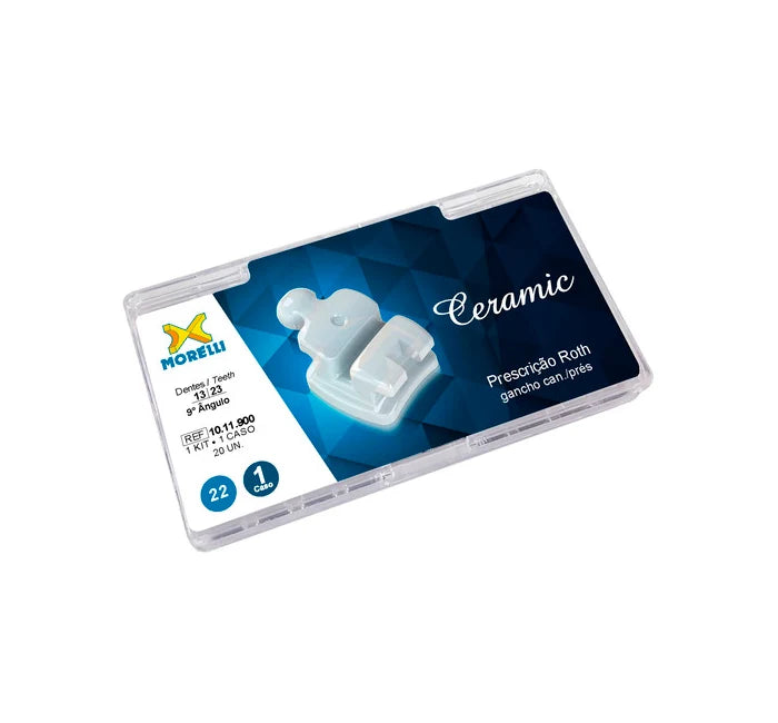 Kit Brackets case Prescription Roth – Ceramic .022″ – Hook Can – Bicusp – 20pcs