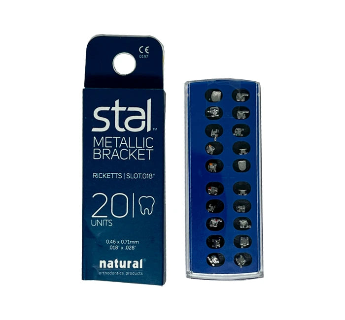 STAL Case 20 pcs Metallic Brackets RICKETTS W/H 3,4,5 - Mesh Base