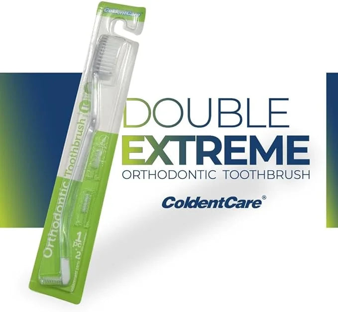 Set x 12 Units Assorted Colors V-Shaped Orthodontic Toothbrush - Medium Bristle, Interproximal Head - Ideal for Ortho Braces Cleaning, Double Extreme Toothbrush
