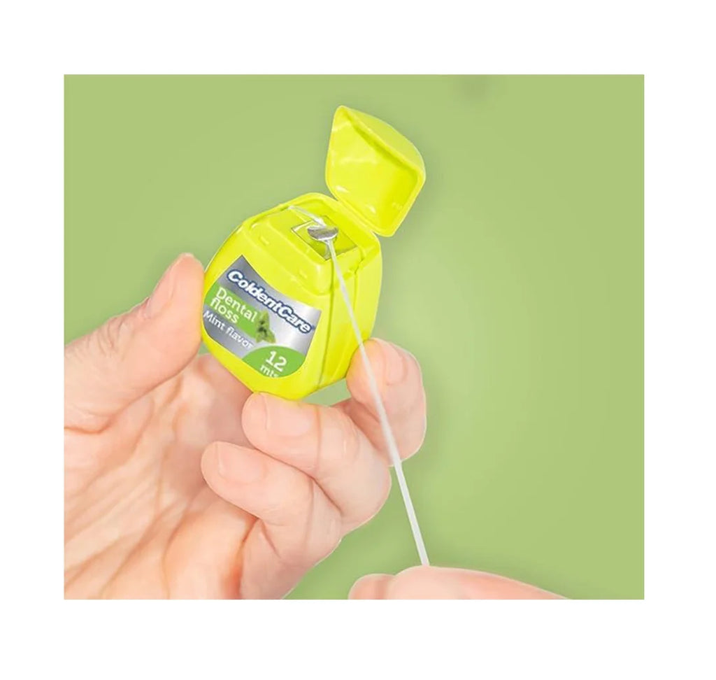 16m12 1008 pcs Orthodontic Dental Floss Pocket ColdentCare - 12m Silk, Mint Flavor - Available in White, Green, Purple, Blue 16M12