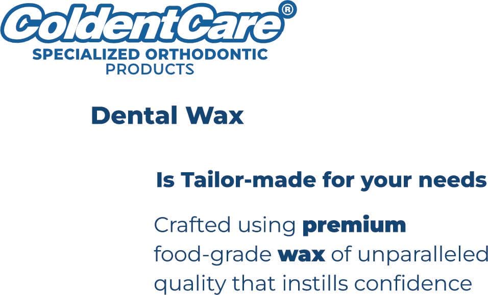 Orthodontic Braces Wax, 60 premium wax strips ColdentCare - Dental Wax for Braces and Aligners Wax Strips, Multicolor cases, 12 Pack with storage case, Light Mint Scent.