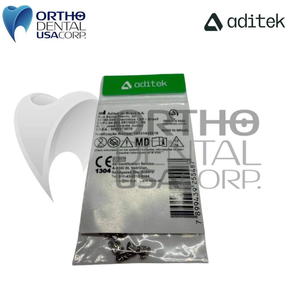 Buccal Tube Sgl Non-Conv Bond S Anatomic Base 022 Roth UL6/7 -10°T 8°O w/10 Aditek 08.54.0205