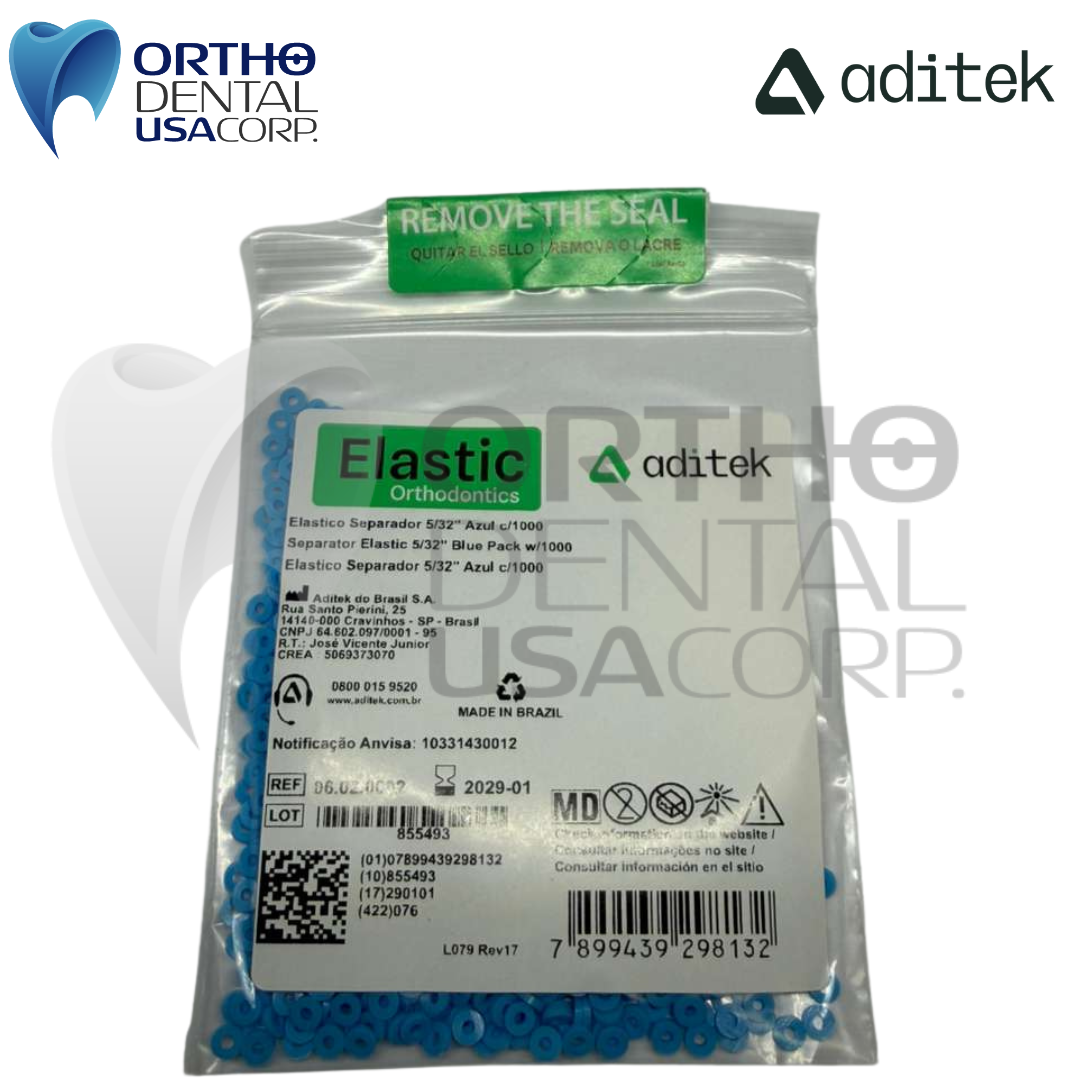 Separator Elastic 5/32″ Blue Pack w/1000 Aditek 06.02.0002