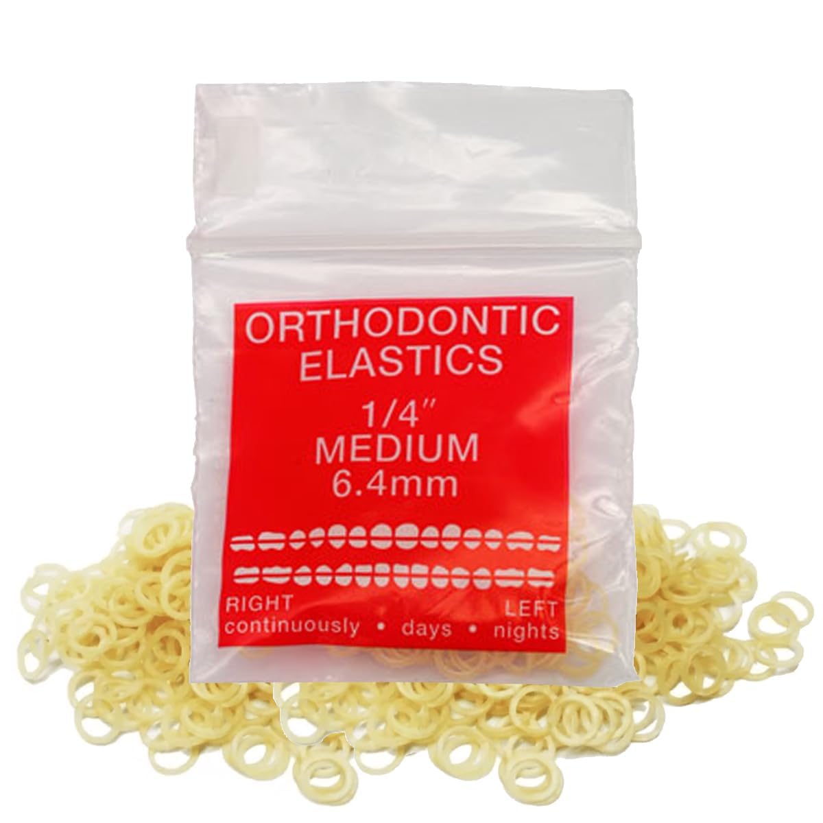 Orthodontic Intraoral Elastics - 10 bag x 100pcs - Surgical Latex - 1000pcs, Dental natural material - Made in USA - Orthodentalusa Corp. Free Shipping
