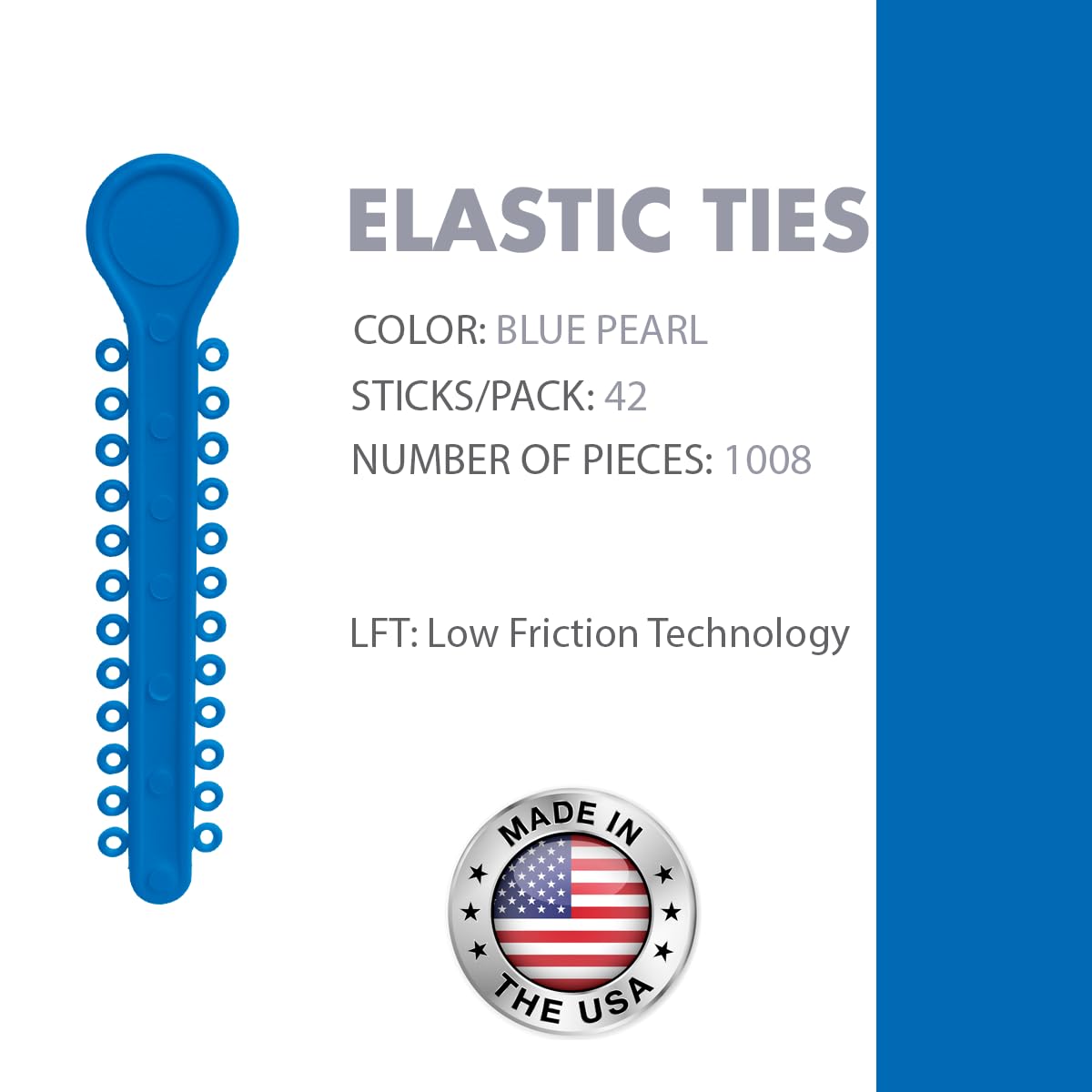 Orthodontic Ligature Ties 42 Keys/24 Donuts 1008pcs-Low Friction Technology, Latex Free, Medical grade polyurethane-.060 Inner/.125 Outer Diameter-Made in USA-Orthodentalusa Corp.