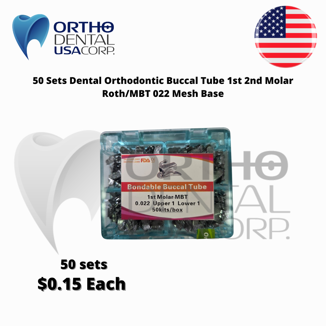 50 Sets (200 pieces) Orthodontic Buccal Tube 1st 2nd Molar Roth/MBT 022 Mesh Base