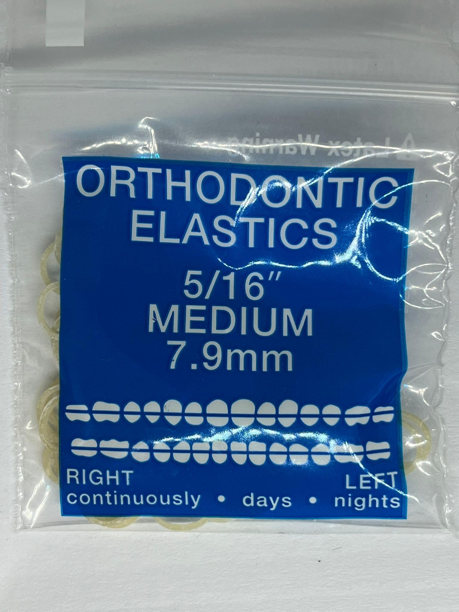 Orthodontic Intraoral Elastics - 10 bag x 100pcs - Surgical Latex - 1000pcs, Dental natural material - Made in USA - Orthodentalusa Corp. Free Shipping