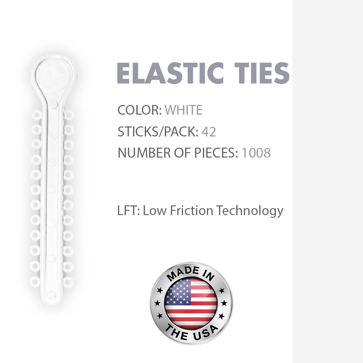 Orthodontic Ligature Ties 42 Keys/24 Donuts 1008pcs-Low Friction Technology, Latex Free, Medical grade polyurethane-.060 Inner/.125 Outer Diameter-Made in USA-Orthodentalusa Corp. Free Shipping