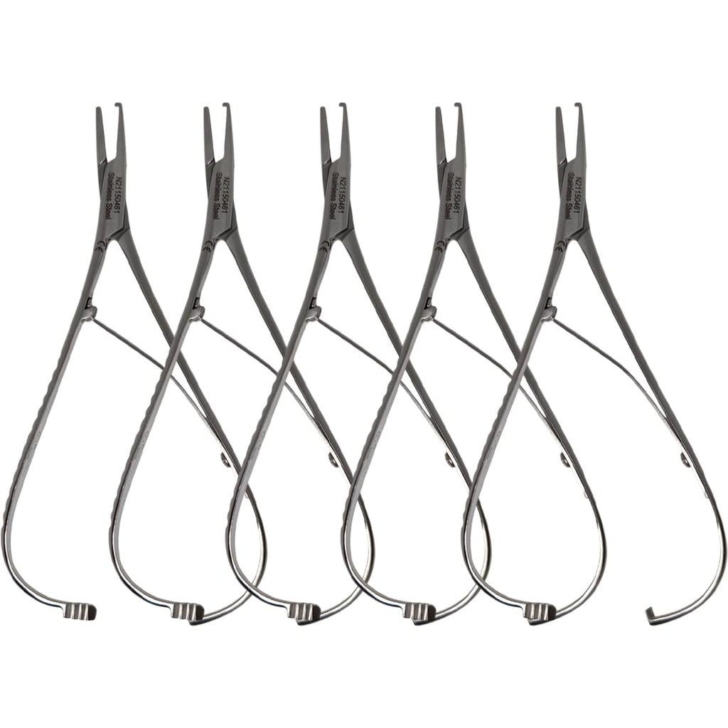 Set x 5 Orthodontic Dental Mathieu Needle Holders – Hook - Ergonomic Lightweight Handle/One-Year Warranty - Made for The USA by Premium Orthodontics - Orthodentalusa Corp.