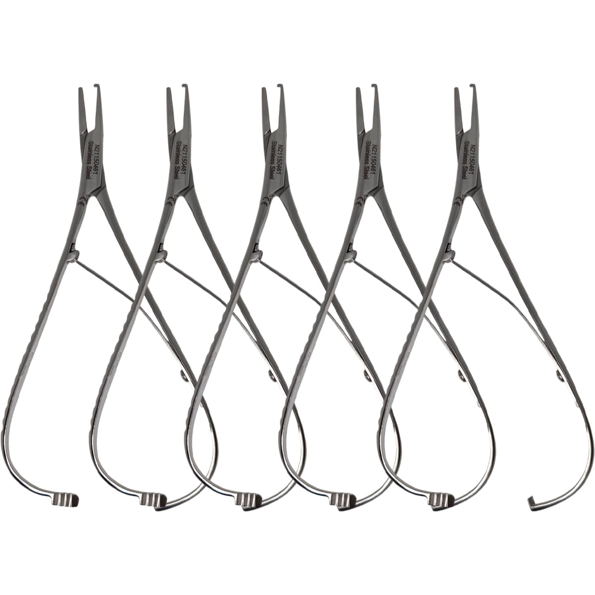 Set x 5 Orthodontic Dental Mathieu Needle Holders – Hook - Ergonomic Lightweight Handle/One-Year Warranty - Made for The USA by Premium Orthodontics - Orthodentalusa Corp.