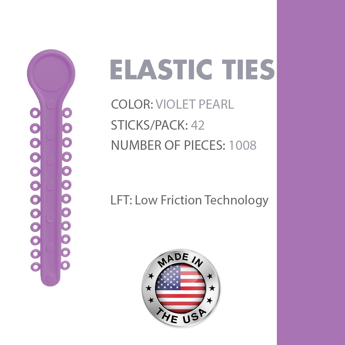 Orthodontic Ligature Ties 42 Keys/24 Donuts 1008pcs-Low Friction Technology, Latex Free, Medical grade polyurethane-.060 Inner/.125 Outer Diameter-Made in USA-Orthodentalusa Corp.