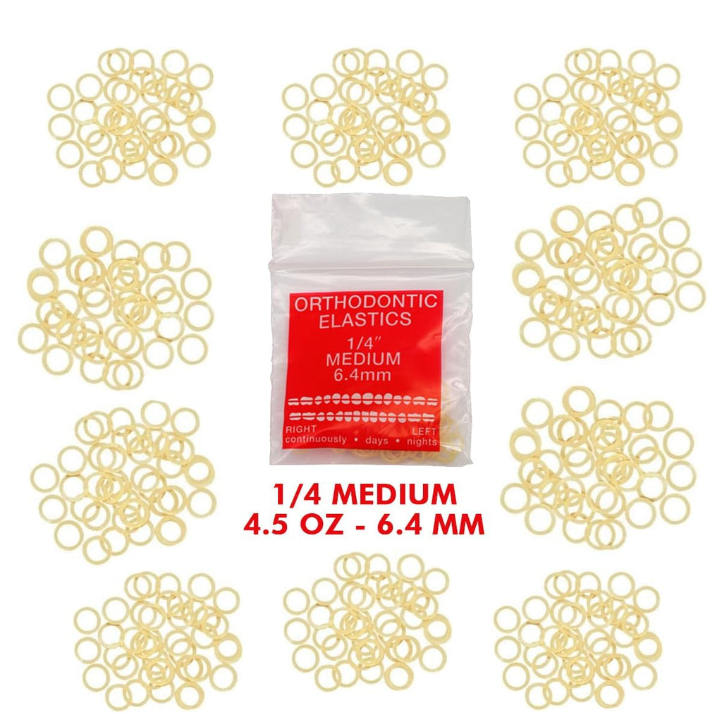 Orthodontic Intraoral Elastics - 10 bag x 100pcs - Surgical Latex - 1000pcs, Dental natural material - Made in USA - Orthodentalusa Corp. Free Shipping