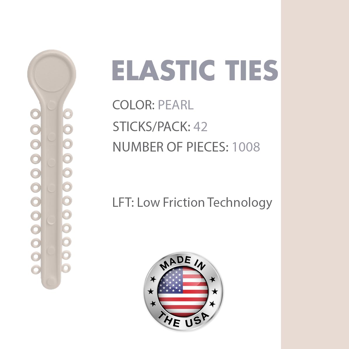 Orthodontic Ligature Ties 42 Keys/24 Donuts 1008pcs-Low Friction Technology, Latex Free, Medical grade polyurethane-.060 Inner/.125 Outer Diameter-Made in USA-Orthodentalusa Corp.
