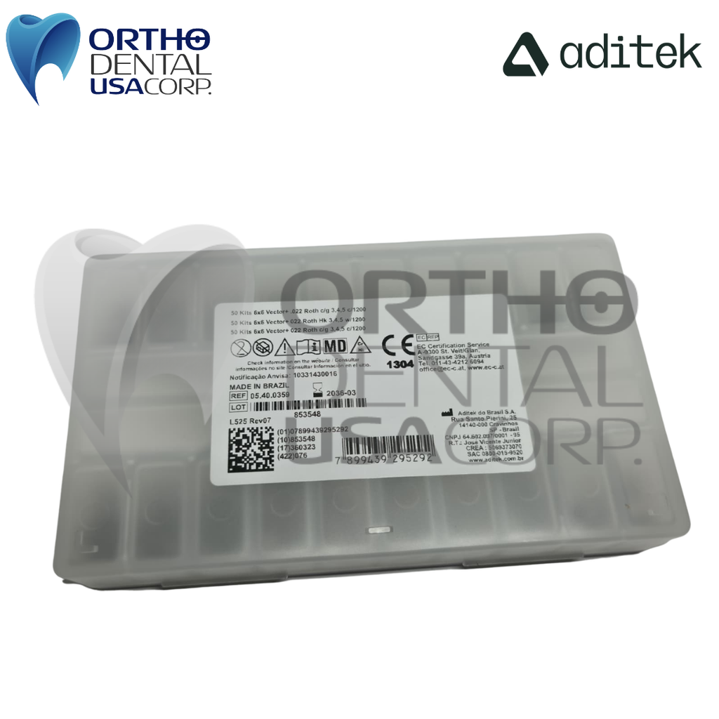 50 Kits 6×6 Vector+ 022 Roth Hk 3,4,5 w/1200 (50 patients) Aditek 05.40.0359