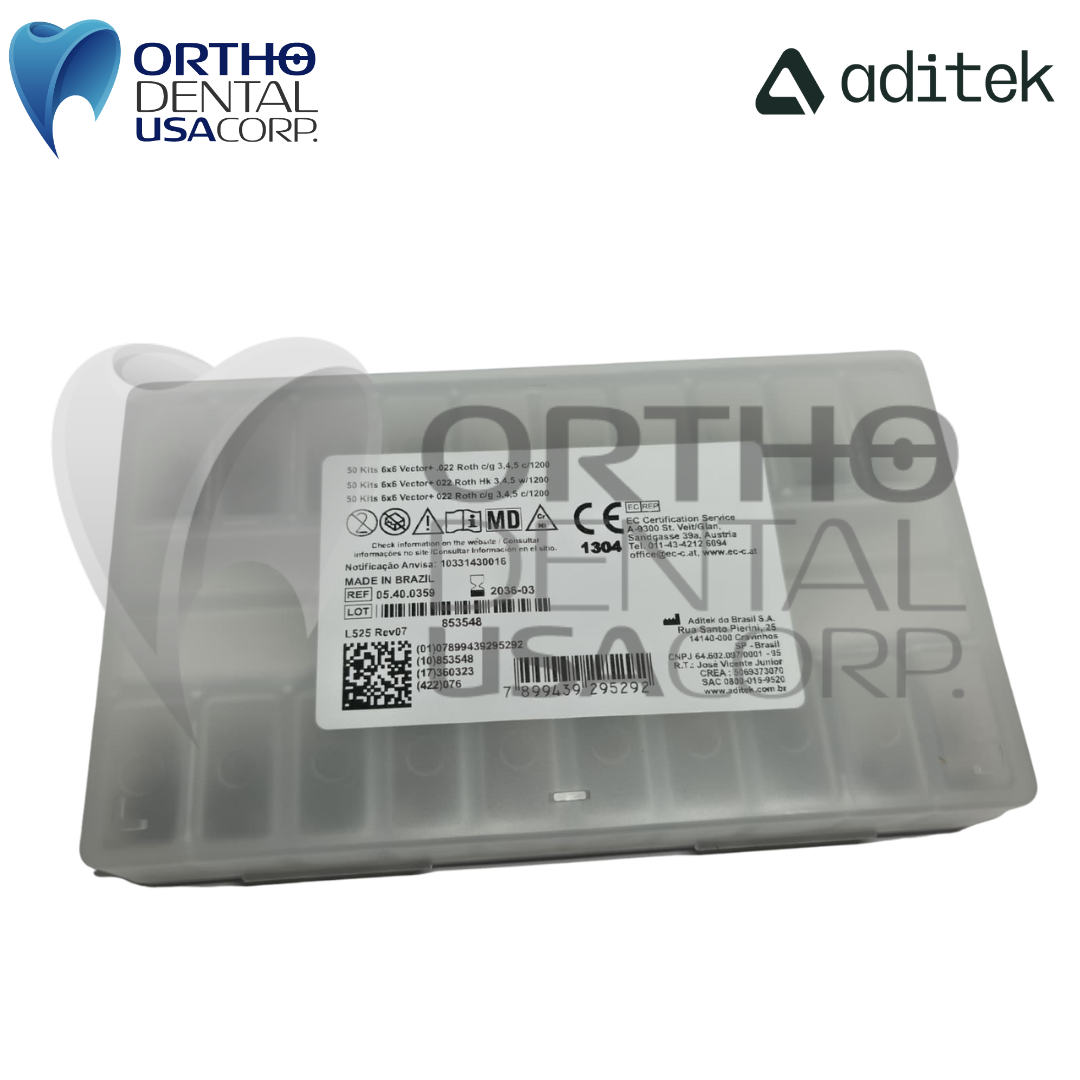 50 Kits 6×6 Vector+ 022 Roth Hk 3,4,5 w/1200 (50 patients) Aditek 05.40.0359