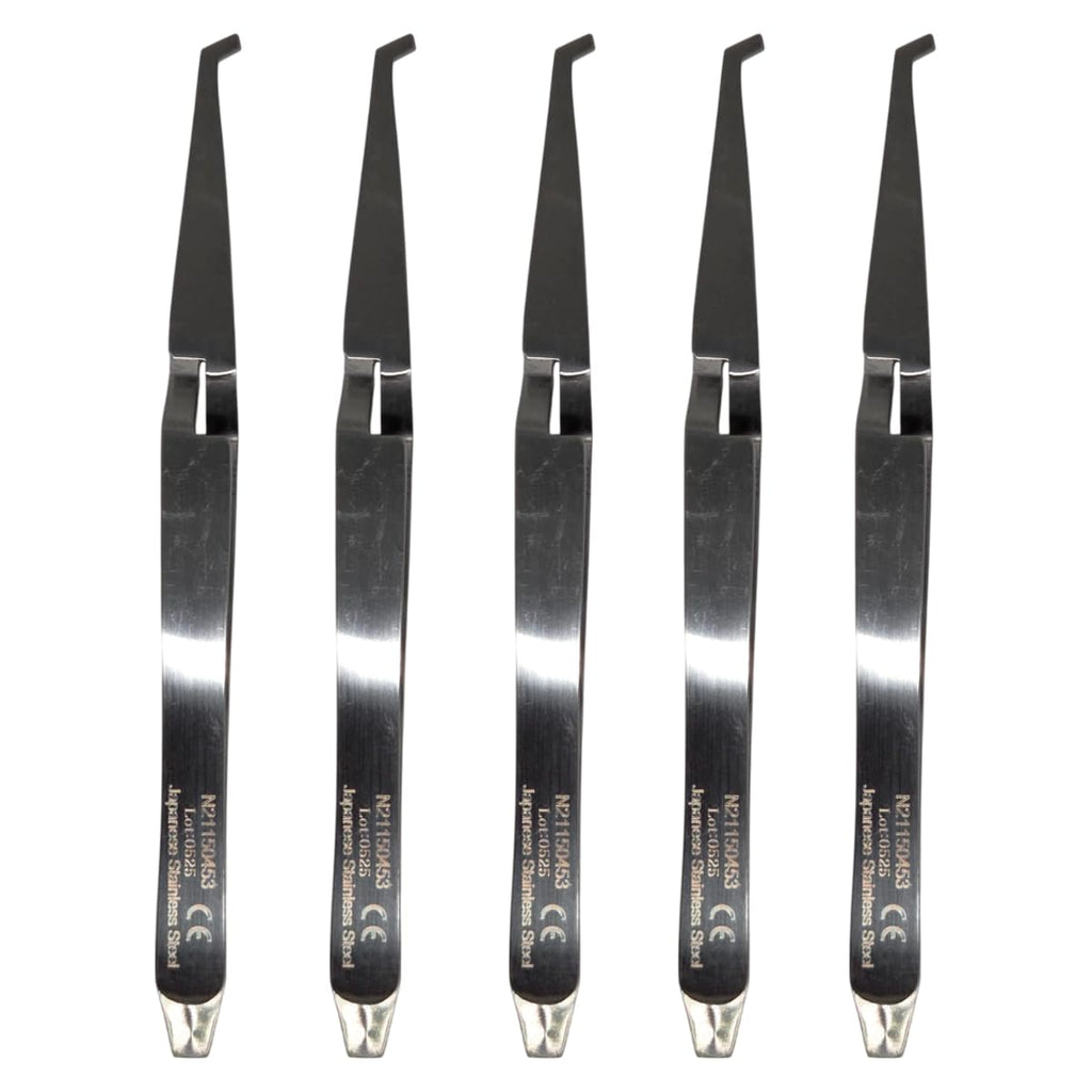 Set x 5 Dental Orthodontic Improved Tweezers 13 cm - Smooth Precision Closure - Fine and Optimized Tips One-Year Warranty - Made for The USA by Premium Orthodontics - Orthodentalusa Corp (N21150453)