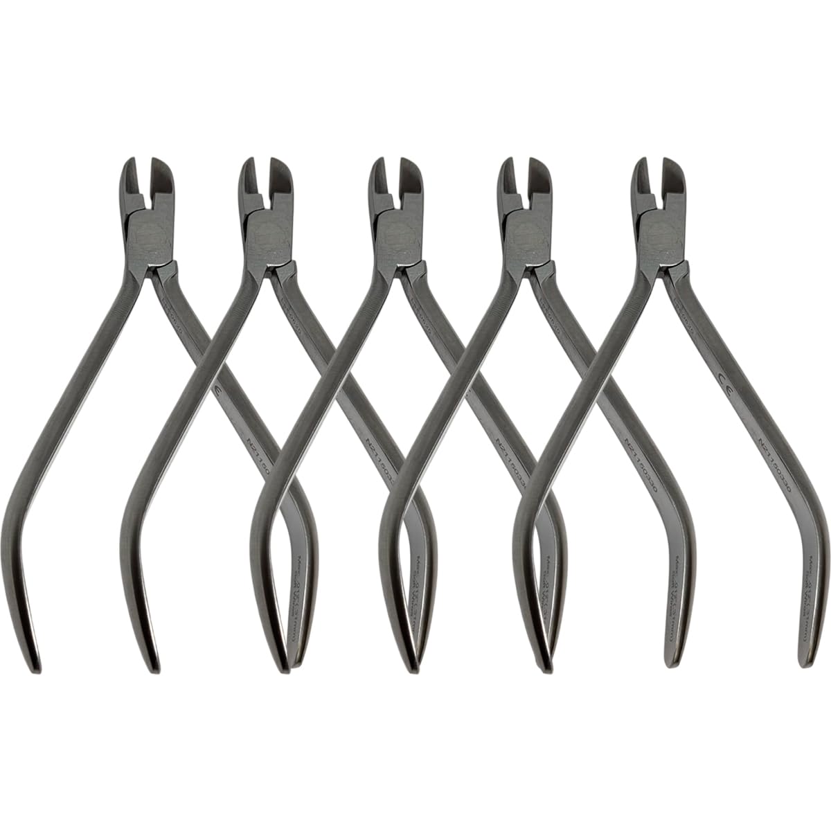 Set x 5 Orthodontic Ligature & Pin Cutters – Wide Straight 12 cm with SS Tip – Hu-Friedy Style/One-Year Warranty - Made for The USA by Premium Orthodontics - Orthodentalusa Corp. (N21150330)