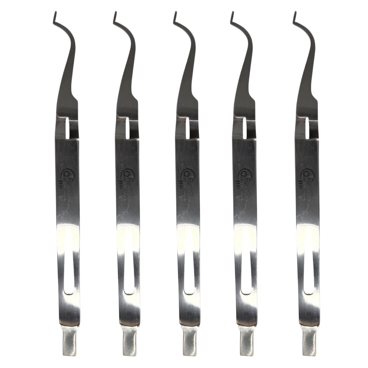 Set x 5 Orthodontic Dental Buccal Tube Cross Action Tweezers with Slot Aligner Thin and Curved Profile/One-Year Warranty - Made for The USA by Premium Orthodontics - Orthodentalusa Corp (N21150456)