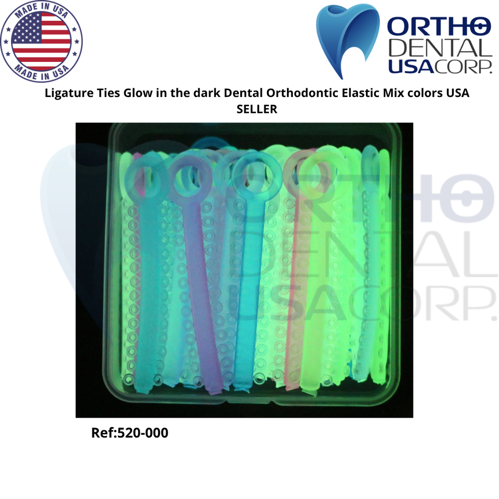 Ligature Ties Glow in the dark Dental Orthodontic Elastic Mix colors USA SELLER