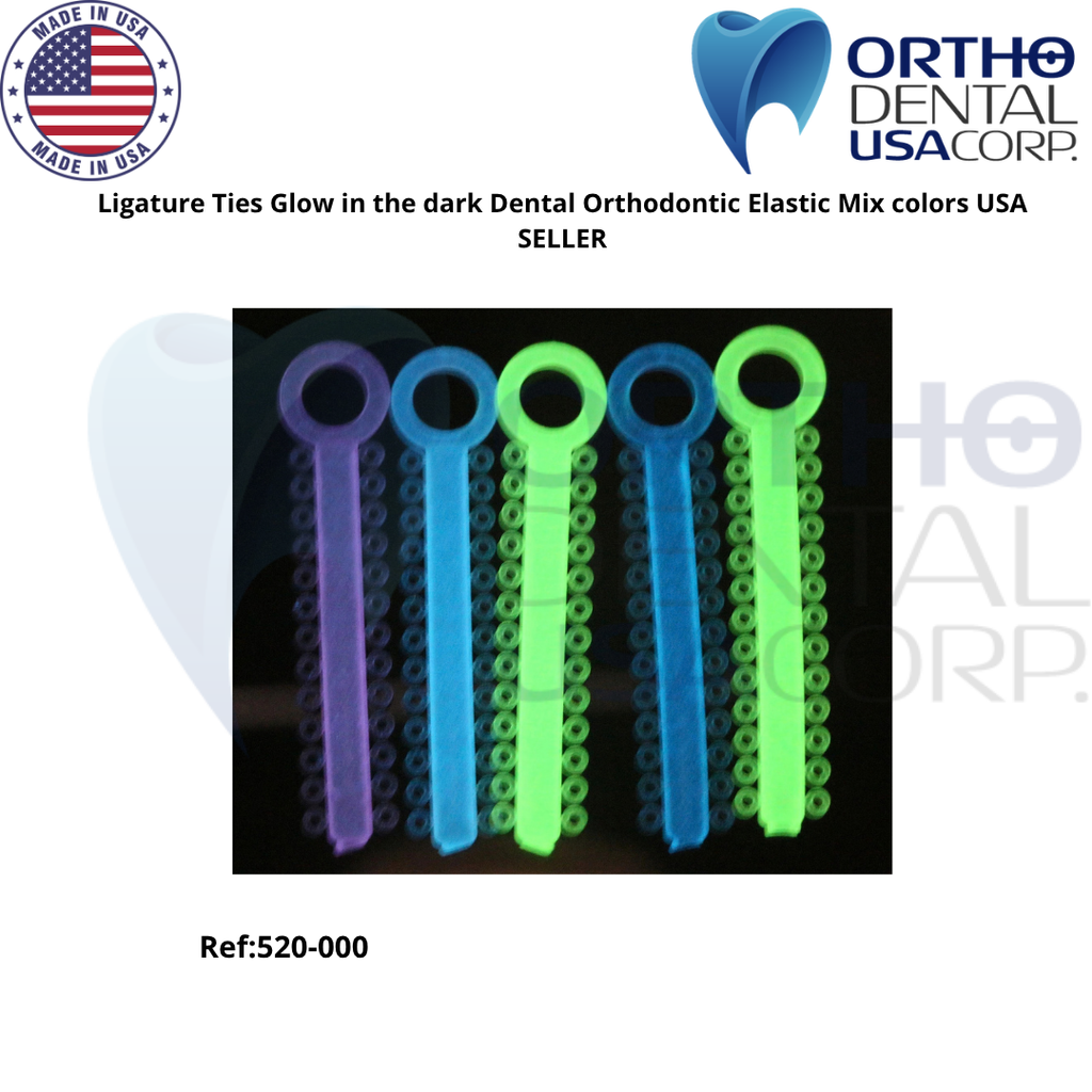 Ligature Ties Glow in the dark Dental Orthodontic Elastic Mix colors USA SELLER