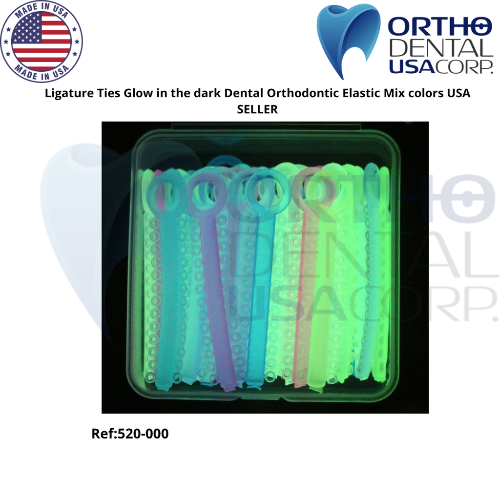 Ligature Ties Glow in the dark Dental Orthodontic Elastic Mix colors USA SELLER