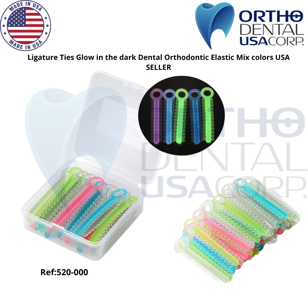 Ligature Ties Glow in the dark Dental Orthodontic Elastic Mix colors USA SELLER