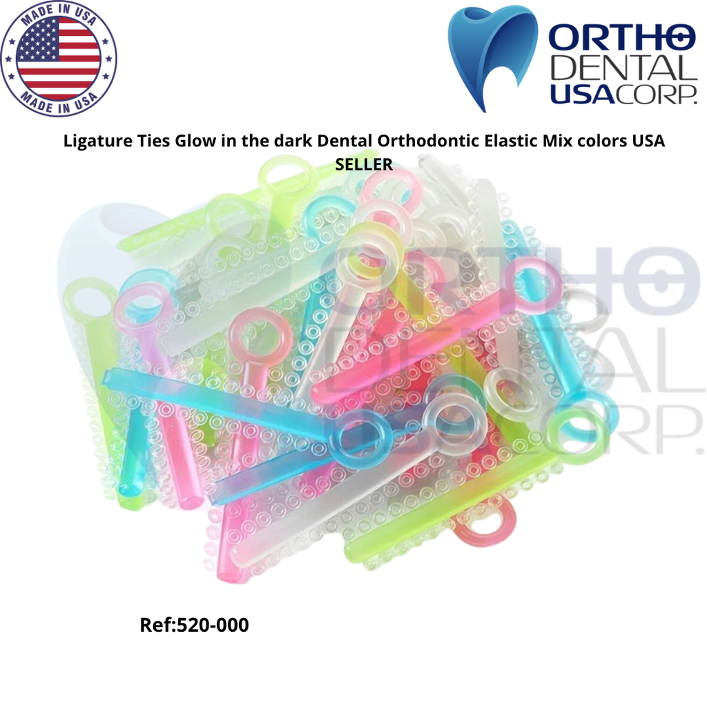 Ligature Ties Glow in the dark Dental Orthodontic Elastic Mix colors USA SELLER