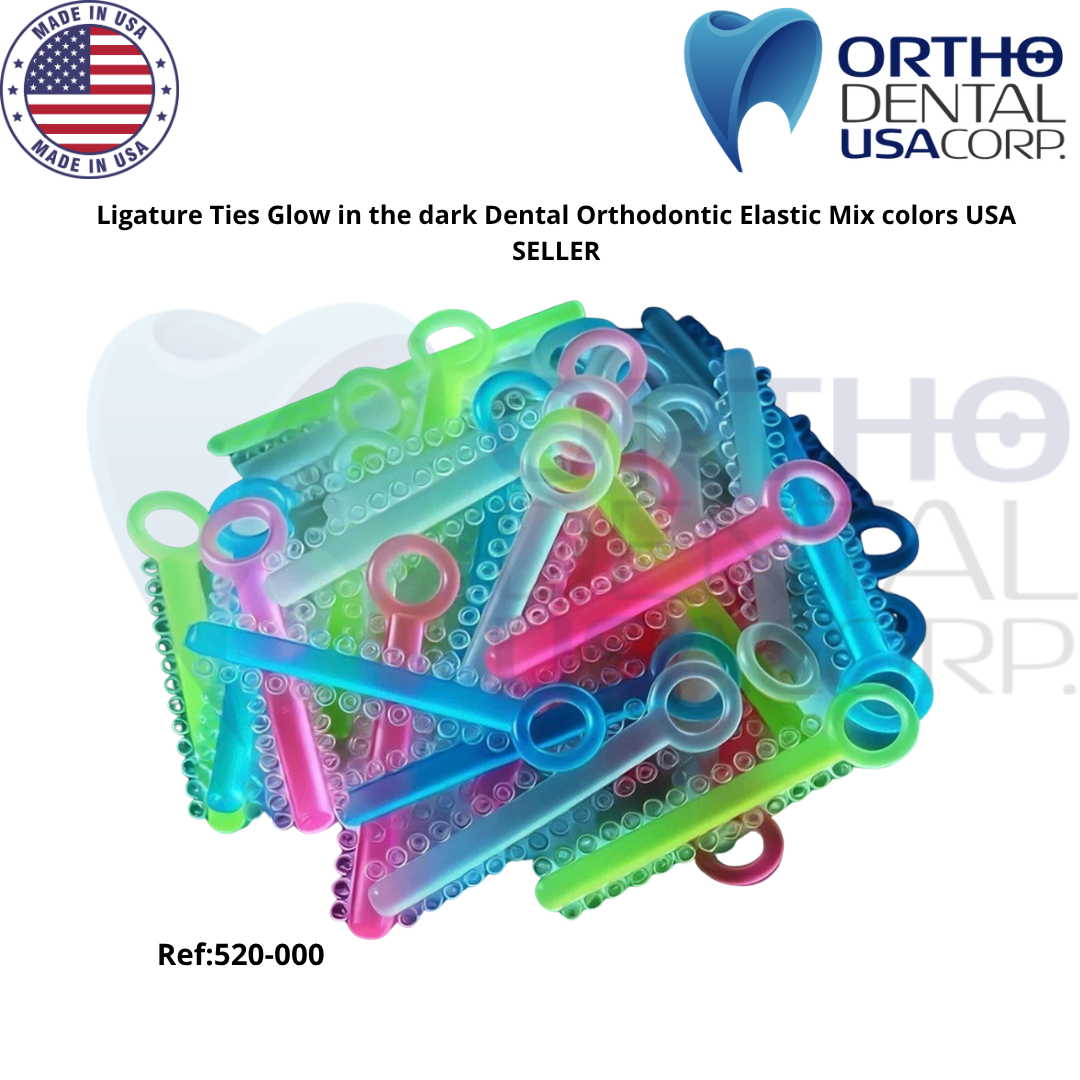 Ligature Ties Glow in the dark Dental Orthodontic Elastic Mix colors USA SELLER