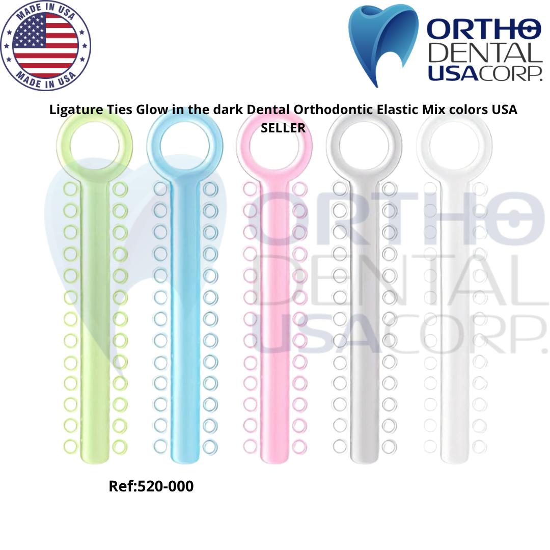 Ligature Ties Glow in the dark Dental Orthodontic Elastic Mix colors USA SELLER