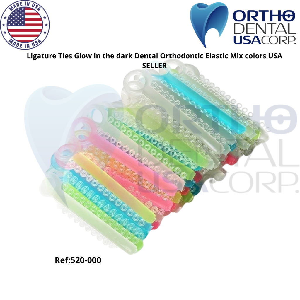 Ligature Ties Glow in the dark Dental Orthodontic Elastic Mix colors USA SELLER