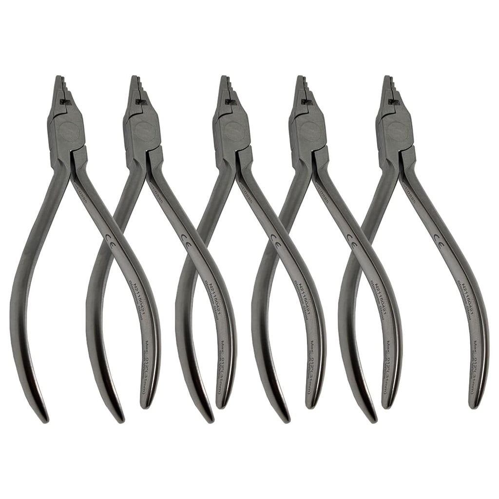 Set x 5 Orthodontic Dental Tweed Loop Forming Pliers with Cutter – 12.5 cm - Kim PLIER Meaw Philosophy/One-Year Warranty - Made for The USA by Premium Orthodontics - Orthodentalusa Corp. (N21150421)