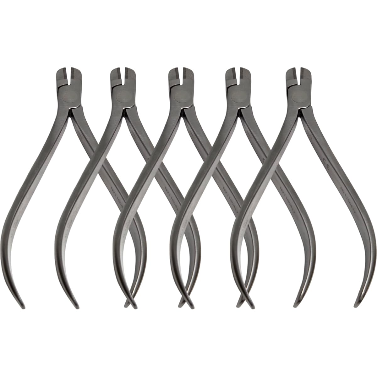 Set x 5 Orthodontic Tweed Arch Forming Pliers – Wide Handle - Serrated Rectangular Jaws - Wide Ergonomic Handle/One-Year Warranty - Made for The USA by Premium Orthodontics - Orthodentalusa Corp.