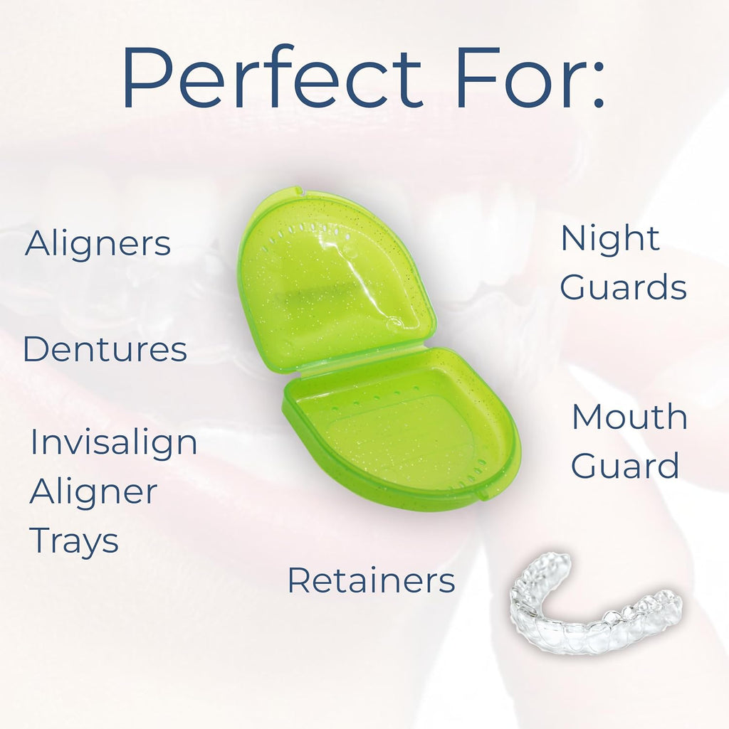 Orthodontic Retainer single slim with Vent Holes Assorted pack of 24, Retainer Case, Denture Case, Durable & Similar Mouth Guard Case, Tight Snap Lock, Easy to Use