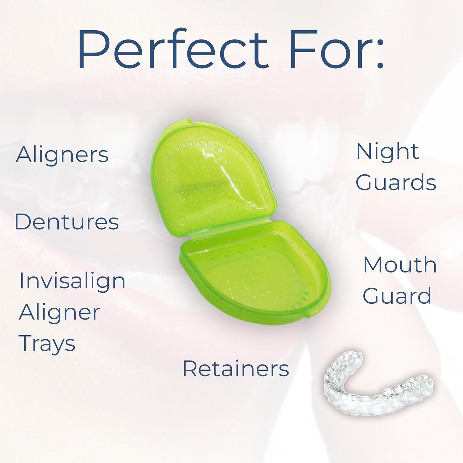 Orthodontic Retainer single slim with Vent Holes Assorted pack of 24, Retainer Case, Denture Case, Durable & Similar Mouth Guard Case, Tight Snap Lock, Easy to Use