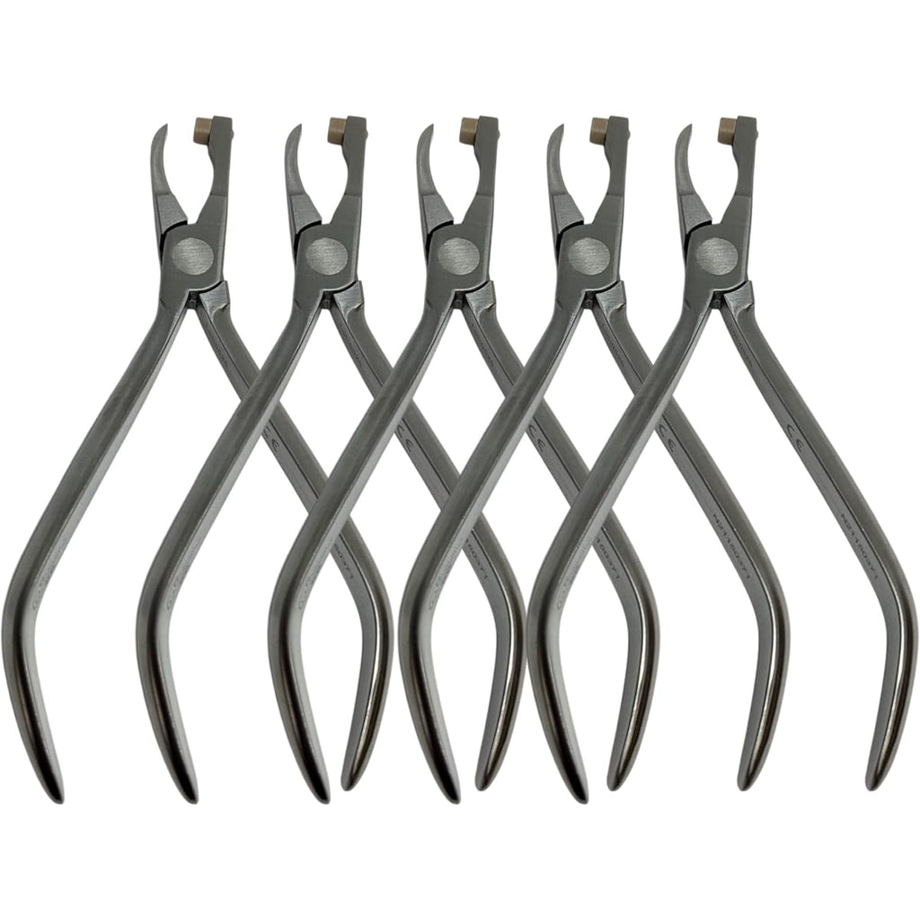 Set x 5 Orthodontic Band Removing Pliers – Long Neck 12.5 cm – Precision-Aligned Jaws – Japanese Steel – Premium Orthodontics – One Year Warranty – Ships from USA – Made by Orthodentalusa Corp.