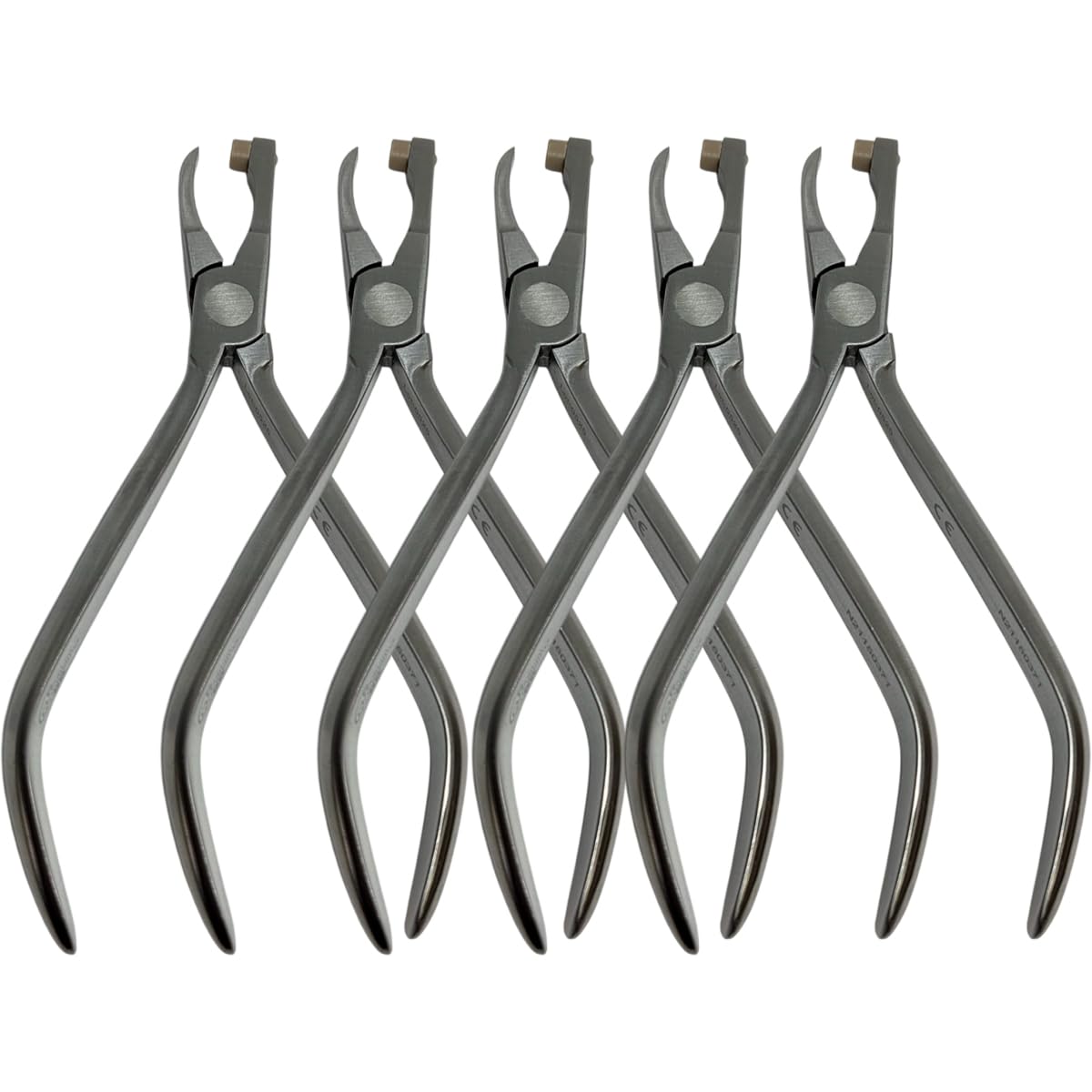 Set x 5 Orthodontic Band Removing Pliers – Long Neck 12.5 cm – Precision-Aligned Jaws – Japanese Steel – Premium Orthodontics – One Year Warranty – Ships from USA – Made by Orthodentalusa Corp.