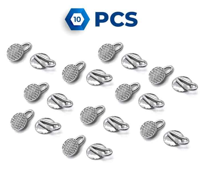 Orthodontic Bonding Lingual/Buccal: Composite Buttons, Lingual Rings (Round Base with Caplin Hooks) Bite Turbos and Clear Attachments (Round & Rectangular) 10 Units per Type. Free Shipping