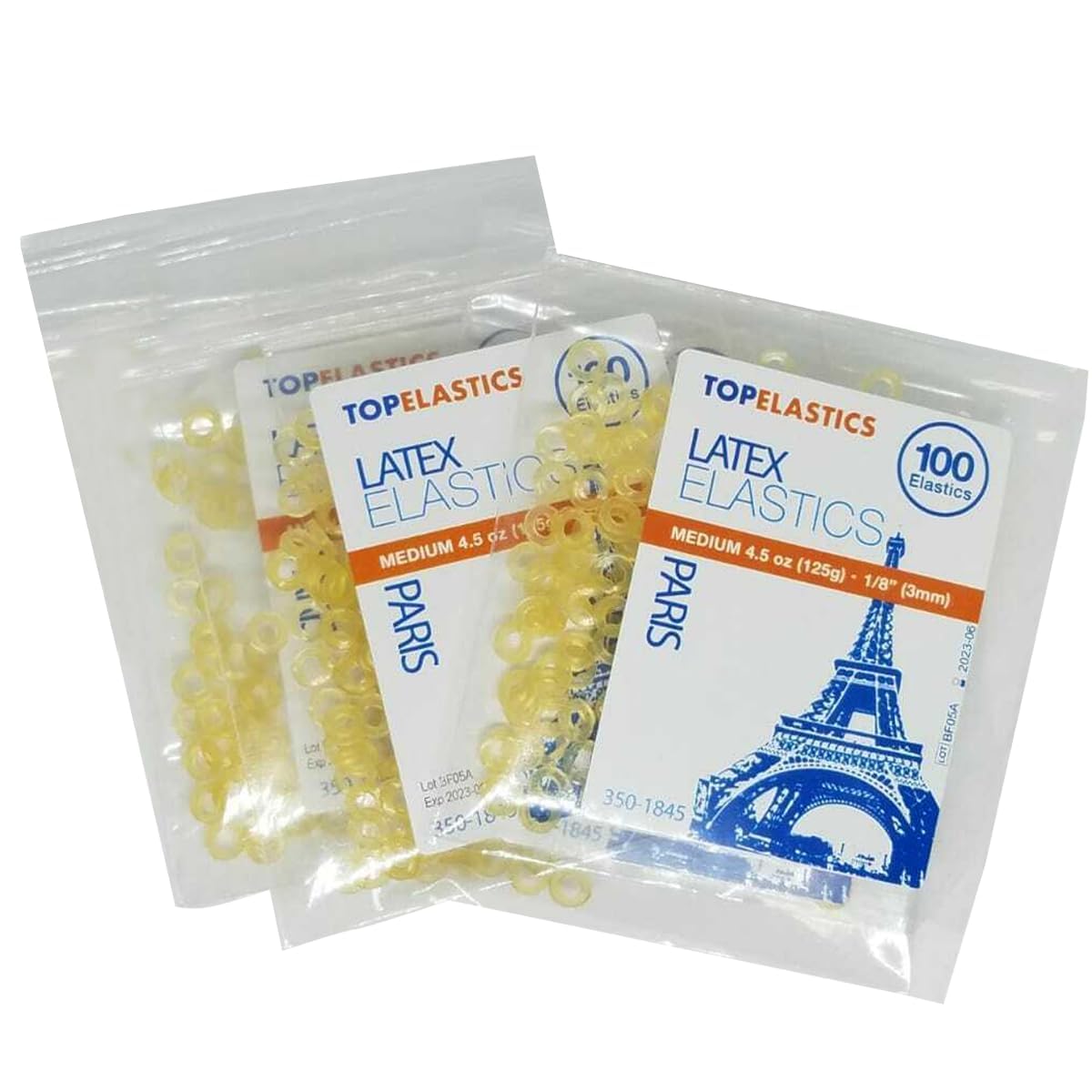 Orthodontic Intraoral Elastic - 50 bag x 100pcs - Surgical latex, 5000 pcs per box, packaged in resealable poly bags - Made in USA - Orthodentalusa Corp. Free Shipping