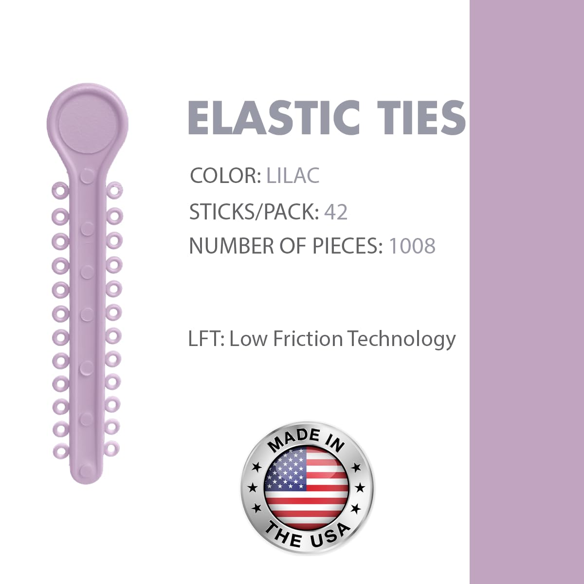 Orthodontic Ligature Ties 42 Keys/24 Donuts 1008pcs-Low Friction Technology, Latex Free, Medical grade polyurethane-.060 Inner/.125 Outer Diameter-Made in USA-Orthodentalusa Corp.