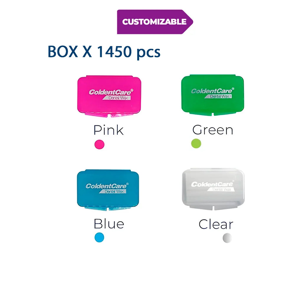 Orthodontic Braces Wax, 1450 pcs premium wax strips ColdentCare - Dental Wax for Braces and Aligners Wax Strips, Multicolor cases, 12 Pack with storage case, Light Mint Scent. 9024