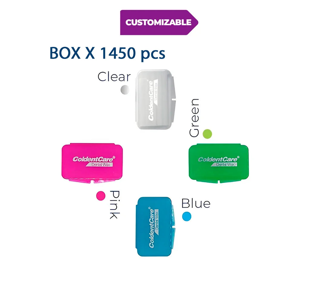 Orthodontic Braces Wax, 1450 pcs premium wax strips ColdentCare - Dental Wax for Braces and Aligners Wax Strips, Multicolor cases, 12 Pack with storage case, Light Mint Scent. 9024