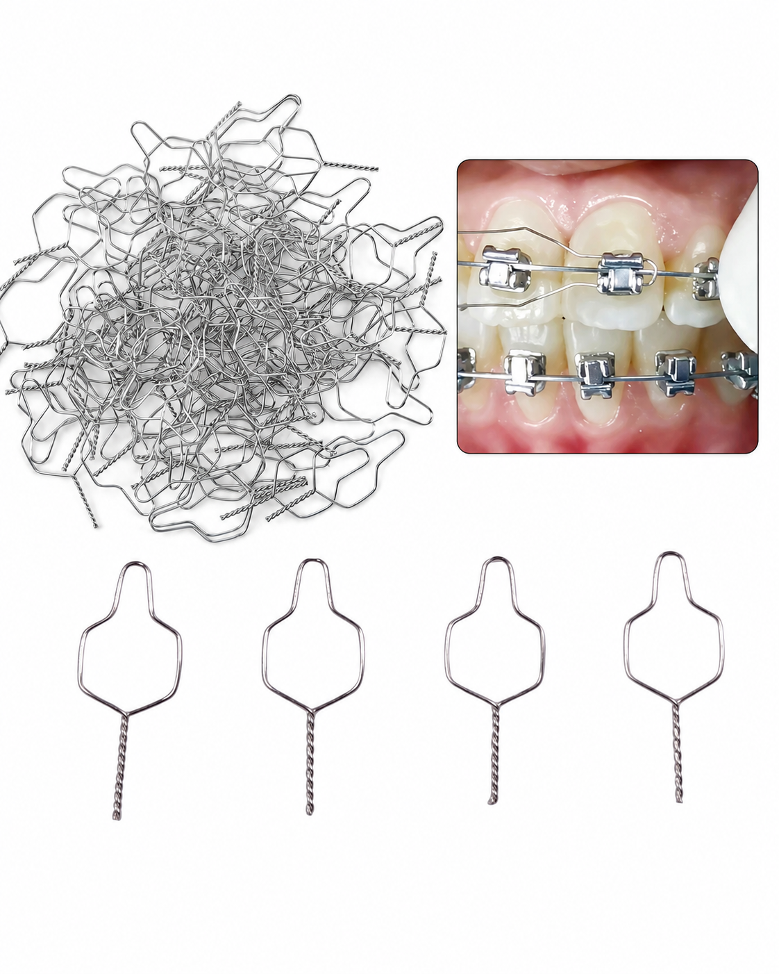 .010”  Shorty Preformed Ligature, Stainless Steel, 500 pcs USA SELLER 0975-001-2